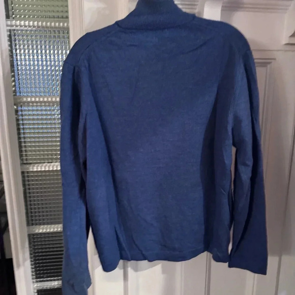 Mario Gilberti Italy Blue Merino Wool 1/4 Zip Men's Sweater Pullover Size:M - Picture 2 of 9